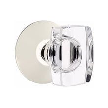 Load image into Gallery viewer, WINDSOR GLASS (WS) PASSAGE (HALL/CLOSET) KNOB WITH 2-3/8" BACKSET AND 1/4" ROUND FACEPLATE AND STRIKEPLATE WITH MODERN ROSETTE