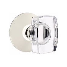 Load image into Gallery viewer, WINDSOR GLASS (WS) PRIVACY (BED/BATH) KNOB WITH 2-3/8" BACKSET AND 1/4" ROUND FACEPLATE AND STRIKEPLATE WITH MODERN ROSETTE