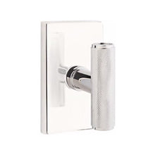 Load image into Gallery viewer, THE ACE KNURLED (ACEKN) PRIVACY (BED/BATH) KNOB WITH 2-3/8" BACKSET AND 1/4" ROUND FACEPLATE AND STRIKEPLATE