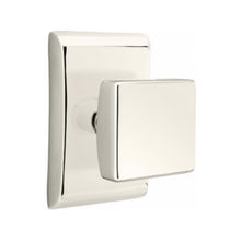 Load image into Gallery viewer, SQUARE (SQU) PASSAGE (HALL/CLOSET) KNOB WITH 2-3/8" BACKSET AND 1/4" ROUND FACEPLATE AND STRIKEPLATE