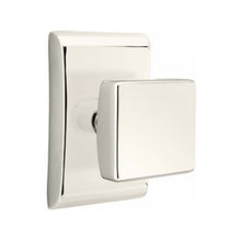 Load image into Gallery viewer, SQUARE (SQU) PRIVACY (BED/BATH) KNOB WITH 2-3/8" BACKSET AND 1/4" ROUND FACEPLATE AND STRIKEPLATE