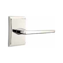 Load image into Gallery viewer, HERMES (HER) PRIVACY (BED/BATH) LEVER WITH 2-3/8" BACKSET AND 1/4" ROUND FACEPLATE AND STRIKEPLATE
