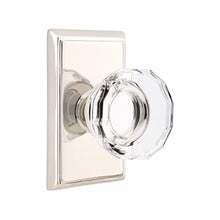 Load image into Gallery viewer, LOWELL GLASS (LW) PASSAGE (HALL/CLOSET) KNOB WITH 2-3/8" BACKSET AND 1/4" ROUND FACEPLATE AND STRIKEPLATE