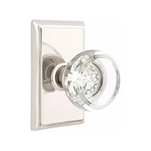 Load image into Gallery viewer, GEORGETOWN GLASS (GT) PRIVACY (BED/BATH) KNOB WITH 2-3/8" BACKSET AND 1/4" ROUND FACEPLATE AND STRIKEPLATE
