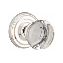 Load image into Gallery viewer, PROVIDENCE GLASS (PC) PRIVACY (BED/BATH) KNOB WITH 2-3/8" BACKSET AND 1/4" ROUND FACEPLATE AND STRIKEPLATE