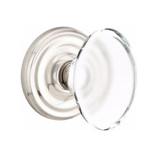 Load image into Gallery viewer, HAMPTON GLASS (HT) PASSAGE (HALL/CLOSET) KNOB WITH 2-3/8" BACKSET AND 1/4" FACEPLATE AND STRIKEPLATE WITH TRADITIONAL ROSETTE