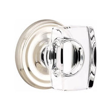 Load image into Gallery viewer, WINDSOR GLASS (WS) PRIVACY (BED/BATH) KNOB WITH 2-3/8" BACKSET AND 1/4" ROUND FACEPLATE AND STRIKEPLATE WITH TRADITIONAL ROSETTE