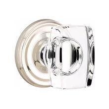 Load image into Gallery viewer, WINDSOR GLASS (WS) PASSAGE (HALL/CLOSET) KNOB WITH 2-3/8" BACKSET AND 1/4" ROUND FACEPLATE AND STRIKEPLATE WITH TRADITIONAL ROSETTE