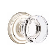 Load image into Gallery viewer, LOWELL GLASS (LW) PRIVACY (BED/BATH) KNOB WITH 2-3/8" BACKSET AND 1/4" ROUND FACEPLATE AND STRIKEPLATE