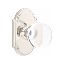 Load image into Gallery viewer, BRISTOL GLASS (BL) PASSAGE (HALL/CLOSET) KNOB WITH 2-3/8" BACKSET AND 1/4" ROUND FACEPLATE AND STRIKEPLATE WITH TRADITIONAL ROSETTE