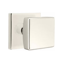 Load image into Gallery viewer, SQUARE (SQU) PASSAGE (HALL/CLOSET) KNOB WITH 2-3/8" BACKSET AND 1/4" ROUND FACEPLATE AND STRIKEPLATE
