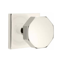 Load image into Gallery viewer, OCTAGON (OCT) PRIVACY (BED/BATH) KNOB WITH 2-3/8" BACKSET AND 1/4" ROUND FACEPLATE AND STRIKEPLATE