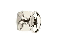 Load image into Gallery viewer, HAMMERED EGG (HE) PRIVACY (BED/BATH) KNOB WITH 2-3/8" BACKSET AND 1/4" ROUND FACEPLATE AND STRIKEPLATE