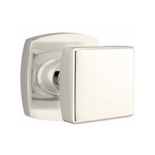 Load image into Gallery viewer, SQUARE (SQU) PASSAGE (HALL/CLOSET) KNOB WITH 2-3/8" BACKSET AND 1/4" ROUND FACEPLATE AND STRIKEPLATE