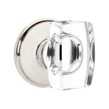 Load image into Gallery viewer, WINDSOR GLASS (WS) PRIVACY (BED/BATH) KNOB WITH 2-3/8" BACKSET AND 1/4" ROUND FACEPLATE AND STRIKEPLATE WITH TRADITIONAL ROSETTE