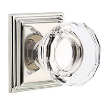 Load image into Gallery viewer, LOWELL GLASS (LW) PRIVACY (BED/BATH) KNOB WITH 2-3/8" BACKSET AND 1/4" ROUND FACEPLATE AND STRIKEPLATE