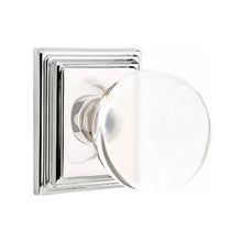 Load image into Gallery viewer, BRISTOL GLASS (BL) PRIVACY (BED/ BATH) KNOB WITH 2-3/8" BACKSET AND 1/4" ROUND FACEPLATE AND STRIKEPLATE WITH TRADITIONAL ROSETTE