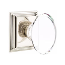 Load image into Gallery viewer, HAMPTON GLASS (HT) PASSAGE (HALL/CLOSET) KNOB WITH 2-3/8" BACKSET AND 1/4" FACEPLATE AND STRIKEPLATE WITH TRADITIONAL ROSETTE