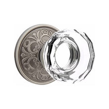 Load image into Gallery viewer, LOWELL GLASS (LW) PASSAGE (HALL/CLOSET) KNOB WITH 2-3/8" BACKSET AND 1/4" ROUND FACEPLATE AND STRIKEPLATE