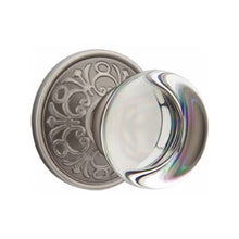 Load image into Gallery viewer, PROVIDENCE GLASS (PC) PASSAGE (HALL/CLOSET) KNOB WITH 2-3/8" BACKSET AND 1/4" ROUND FACEPLATE AND STRIKEPLATE