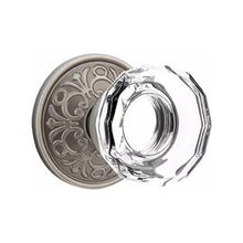 Load image into Gallery viewer, LOWELL GLASS (LW) PRIVACY (BED/BATH) KNOB WITH 2-3/8" BACKSET AND 1/4" ROUND FACEPLATE AND STRIKEPLATE