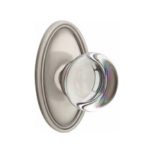 Load image into Gallery viewer, PROVIDENCE GLASS (PC) PASSAGE (HALL/CLOSET) KNOB WITH 2-3/8" BACKSET AND 1/4" ROUND FACEPLATE AND STRIKEPLATE
