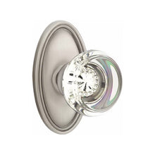 Load image into Gallery viewer, GEORGETOWN GLASS (GT) PRIVACY (BED/BATH) KNOB WITH 2-3/8" BACKSET AND 1/4" ROUND FACEPLATE AND STRIKEPLATE