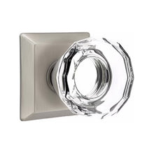 Load image into Gallery viewer, LOWELL GLASS (LW) PRIVACY (BED/BATH) KNOB WITH 2-3/8" BACKSET AND 1/4" ROUND FACEPLATE AND STRIKEPLATE
