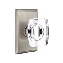 Load image into Gallery viewer, WINDSOR GLASS (WS) PASSAGE (HALL/CLOSET) KNOB WITH 2-3/8" BACKSET AND 1/4" ROUND FACEPLATE AND STRIKEPLATE WITH TRADITIONAL ROSETTE