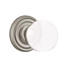 Load image into Gallery viewer, BRISTOL GLASS (BL) PRIVACY (BED/ BATH) KNOB WITH 2-3/8" BACKSET AND 1/4" ROUND FACEPLATE AND STRIKEPLATE WITH TRADITIONAL ROSETTE