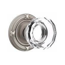 Load image into Gallery viewer, LOWELL GLASS (LW) PASSAGE (HALL/CLOSET) KNOB WITH 2-3/8" BACKSET AND 1/4" ROUND FACEPLATE AND STRIKEPLATE