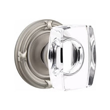 Load image into Gallery viewer, WINDSOR GLASS (WS) PASSAGE (HALL/CLOSET) KNOB WITH 2-3/8" BACKSET AND 1/4" ROUND FACEPLATE AND STRIKEPLATE WITH TRADITIONAL ROSETTE