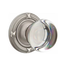 Load image into Gallery viewer, PROVIDENCE GLASS (PC) PASSAGE (HALL/CLOSET) KNOB WITH 2-3/8" BACKSET AND 1/4" ROUND FACEPLATE AND STRIKEPLATE