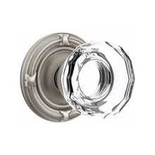 Load image into Gallery viewer, LOWELL GLASS (LW) PRIVACY (BED/BATH) KNOB WITH 2-3/8" BACKSET AND 1/4" ROUND FACEPLATE AND STRIKEPLATE