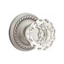 Load image into Gallery viewer, ASTORIA GLASS (AS) PASSAGE (HALL/CLOSET) KNOB WITH 2-3/8" BACKSET AND 1/4" ROUND FACEPLATE AND STRIKEPLATE