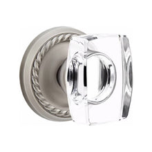 Load image into Gallery viewer, WINDSOR GLASS (WS) PASSAGE (HALL/CLOSET) KNOB WITH 2-3/8" BACKSET AND 1/4" ROUND FACEPLATE AND STRIKEPLATE WITH TRADITIONAL ROSETTE