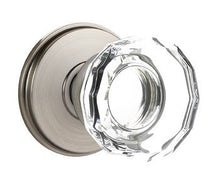 Load image into Gallery viewer, LOWELL GLASS (LW) PRIVACY (BED/BATH) KNOB WITH 2-3/8" BACKSET AND 1/4" ROUND FACEPLATE AND STRIKEPLATE