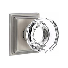 Load image into Gallery viewer, LOWELL GLASS (LW) PASSAGE (HALL/CLOSET) KNOB WITH 2-3/8" BACKSET AND 1/4" ROUND FACEPLATE AND STRIKEPLATE