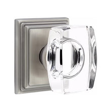 Load image into Gallery viewer, WINDSOR GLASS (WS) PRIVACY (BED/BATH) KNOB WITH 2-3/8" BACKSET AND 1/4" ROUND FACEPLATE AND STRIKEPLATE WITH TRADITIONAL ROSETTE