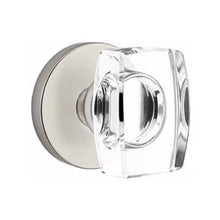 Load image into Gallery viewer, WINDSOR GLASS (WS) PASSAGE (HALL/CLOSET) KNOB WITH 2-3/8" BACKSET AND 1/4" ROUND FACEPLATE AND STRIKEPLATE WITH MODERN ROSETTE
