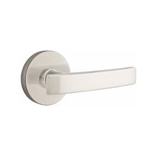Load image into Gallery viewer, GENEVA (GV) PASSAGE (HALL/CLOSET) LEVER WITH 2-3/8" BACKSET AND 1/4" ROUND FACEPLATE AND STRIKEPLATE