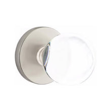 Load image into Gallery viewer, BRISTOL GLASS (BL) PRIVACY (BED/BATH) KNOB WITH 2-3/8" BACKSET AND 1/4" ROUND FACEPLATE AND STRIKEPLATE WITH MODERN ROSETTE