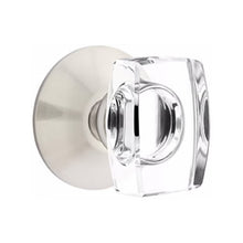 Load image into Gallery viewer, WINDSOR GLASS (WS) PASSAGE (HALL/CLOSET) KNOB WITH 2-3/8" BACKSET AND 1/4" ROUND FACEPLATE AND STRIKEPLATE WITH MODERN ROSETTE