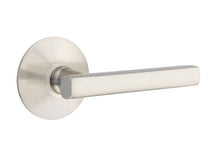 Load image into Gallery viewer, FREESTONE (FRL) PRIVACY (BED/BATH) LEVER WITH 2-3/8" BACKSET AND 1/4" ROUND FACEPLATE AND STRIKEPLATE