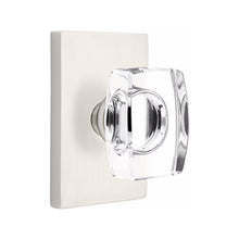 Load image into Gallery viewer, WINDSOR GLASS (WS) PRIVACY (BED/BATH) KNOB WITH 2-3/8" BACKSET AND 1/4" ROUND FACEPLATE AND STRIKEPLATE WITH MODERN ROSETTE