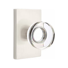 Load image into Gallery viewer, MODERN DISC GLASS (MDC) PRIVACY (BED/BATH) KNOB WITH 2-3/8" BACKSET AND 1/4" ROUND FACEPLATE AND STRIKEPLATE