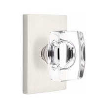 Load image into Gallery viewer, WINDSOR GLASS (WS) PASSAGE (HALL/CLOSET) KNOB WITH 2-3/8" BACKSET AND 1/4" ROUND FACEPLATE AND STRIKEPLATE WITH MODERN ROSETTE