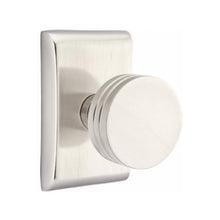 Load image into Gallery viewer, BERN (BN) PASSAGE (HALL/CLOSET) KNOB WITH 2-3/8" BACKSET AND 1/4" ROUND FACEPLATE AND STRIKEPLATE