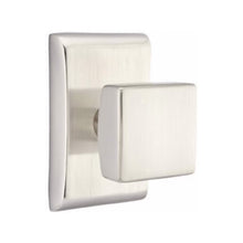 Load image into Gallery viewer, SQUARE (SQU) PASSAGE (HALL/CLOSET) KNOB WITH 2-3/8" BACKSET AND 1/4" ROUND FACEPLATE AND STRIKEPLATE