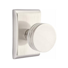 Load image into Gallery viewer, BERN (BN) PRIVACY (BED/BATH) KNOB WITH 2-3/8" BACKSET AND 1/4" ROUND FACEPLATE AND STRIKEPLATE